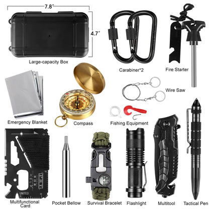 14 in 1 Outdoor Emergency Survival Kit